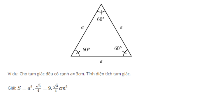 Bài toán tính S tam giác đều