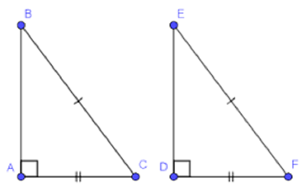 Hai tam giác vuông bằng nhau theo cạnh huyền và cạnh góc vuông